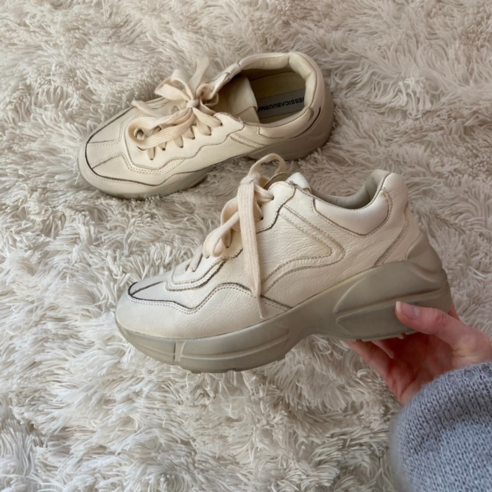 Beige chunky sneakers
